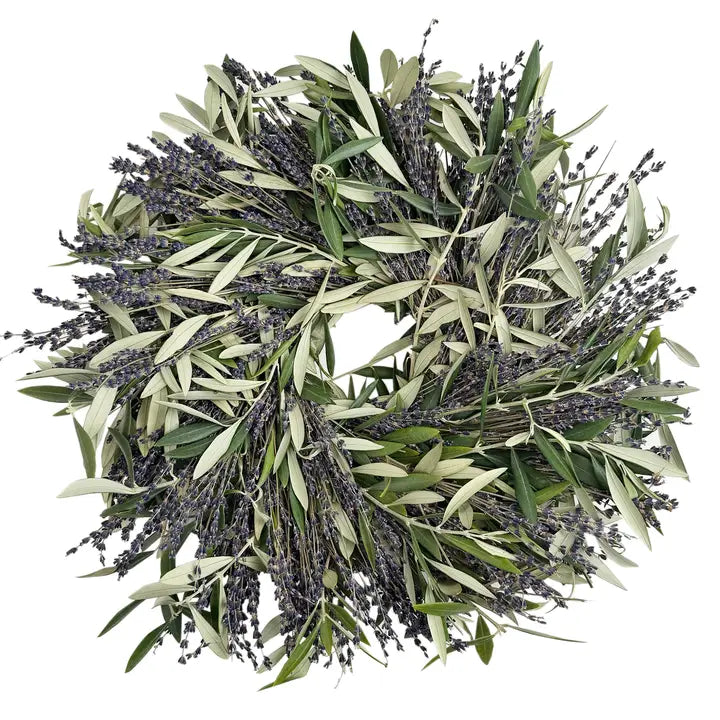 French Lavender & Olive Branch Wreath