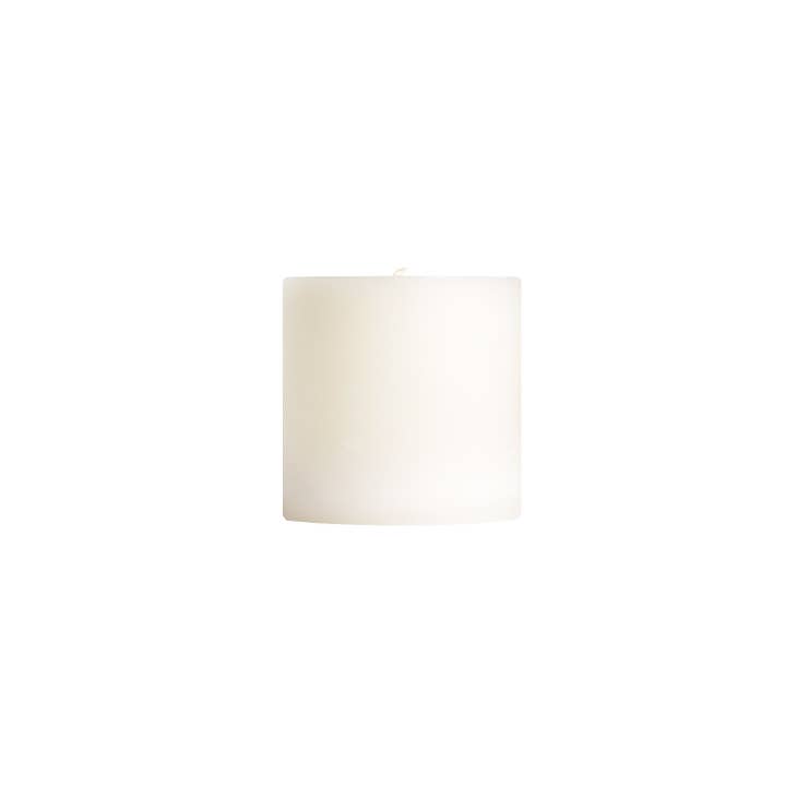 3x3" Unscented Pillar Candle White