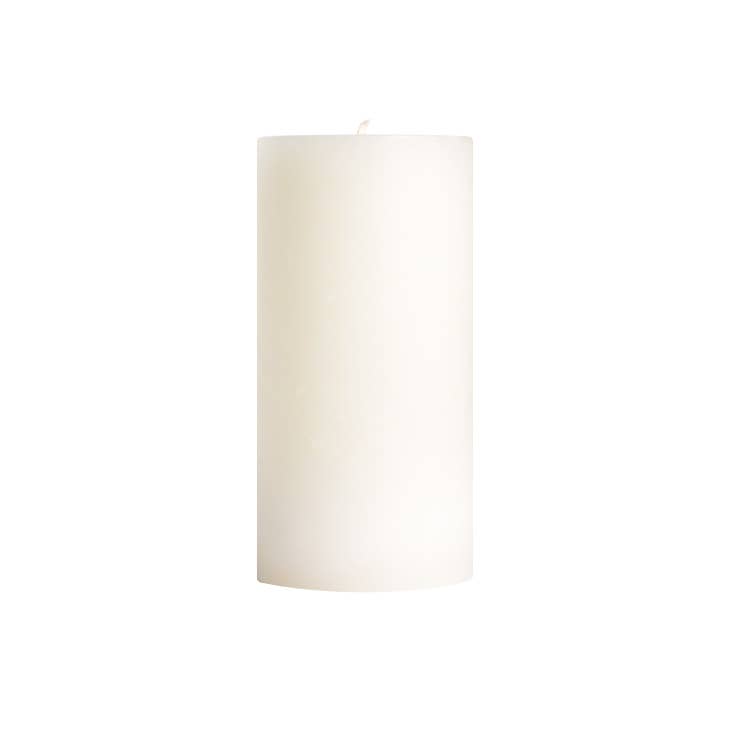 3" x 6" Unscented Pillar Candle  White