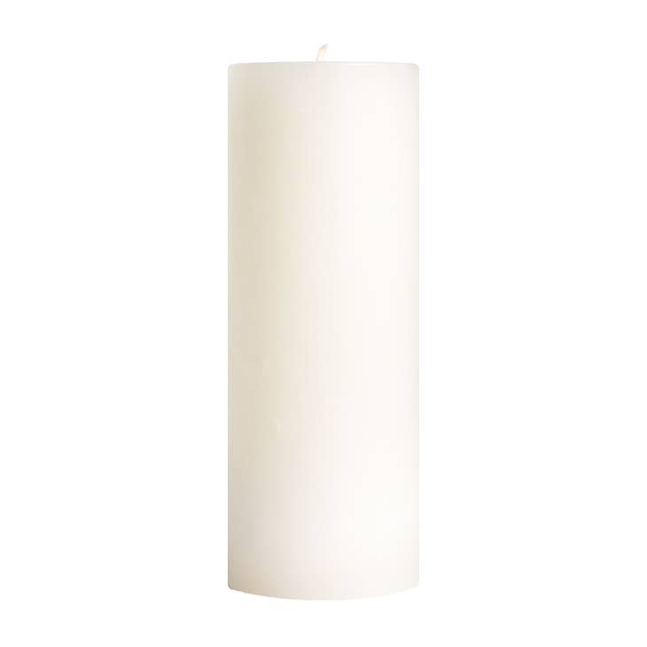 3" x 9" Unscented Pillar Candle White