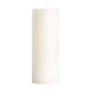 3" x 9" Unscented Pillar Candle White