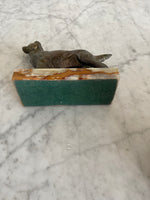 Load image into Gallery viewer, Vintage Brass Tone Dog Figurines on Marble Bases
