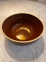 Load image into Gallery viewer, Brown Ribbed Vintage Stoneware Mixing Bowl 11&quot;
