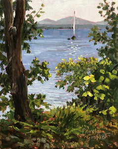 Towards Acadia High Tide, 8 x 10", Original Oil Painting by Pamela A. Grabber