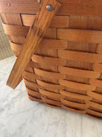 Load image into Gallery viewer, Vintage Hardwood Picnic Basket, by Basketville, Putney, VT
