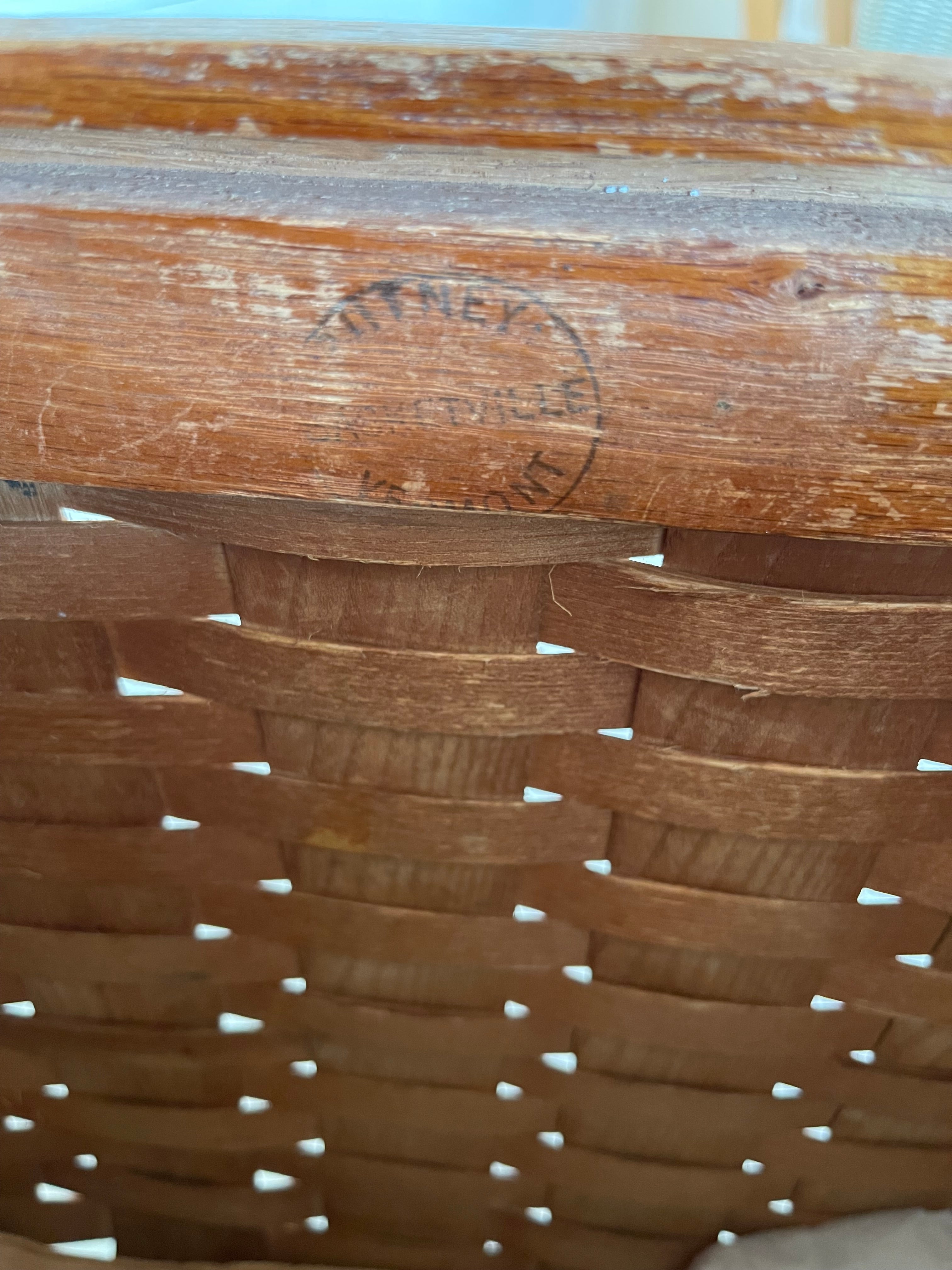 Vintage Hardwood Picnic Basket, by Basketville, Putney, VT