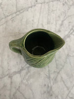 Load image into Gallery viewer, Vintage Green Pottery Pitcher with Fish Motif
