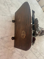 Load image into Gallery viewer, Black Forest Shelf with Three Carved Geese 19"x12"x8"
