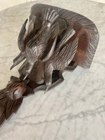 Load image into Gallery viewer, Black Forest Shelf with Three Carved Geese 19"x12"x8"
