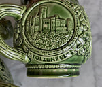 Load image into Gallery viewer, Vintage Set of Four Green Stoneware mugs Germany Landmarks
