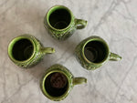 Load image into Gallery viewer, Vintage Set of Four Green Stoneware mugs Germany Landmarks
