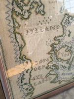 Load image into Gallery viewer, Map Of Denmark 1960 Framed Cross Stitch Embroidery Art Work
