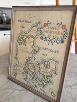 Load image into Gallery viewer, Map Of Denmark 1960 Framed Cross Stitch Embroidery Art Work
