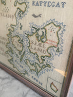 Load image into Gallery viewer, Map Of Denmark 1960 Framed Cross Stitch Embroidery Art Work
