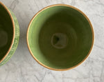 Load image into Gallery viewer, Set of 2 Vintage McCoy Apple Green Windowpane Piecrust Yellowware Mixing Bowls with Shield #8 and #9
