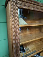 Load image into Gallery viewer, Vintage Wood Carved Curio Cabinet
