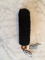 Load image into Gallery viewer, Vintage Osborn Leather Handle Shoe Shine Brush Horsehair Bristles Rare
