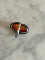 Load image into Gallery viewer, Sterling Silver 925 Amber Cabochon Ring Size 9 9.3g
