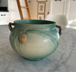 Load image into Gallery viewer, Roseville Pine Cone Green 1936 Vintage Pottery Ceramic Jardiniere Planter 632-4
