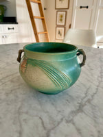 Load image into Gallery viewer, Roseville Pine Cone Green 1936 Vintage Pottery Ceramic Jardiniere Planter 632-4
