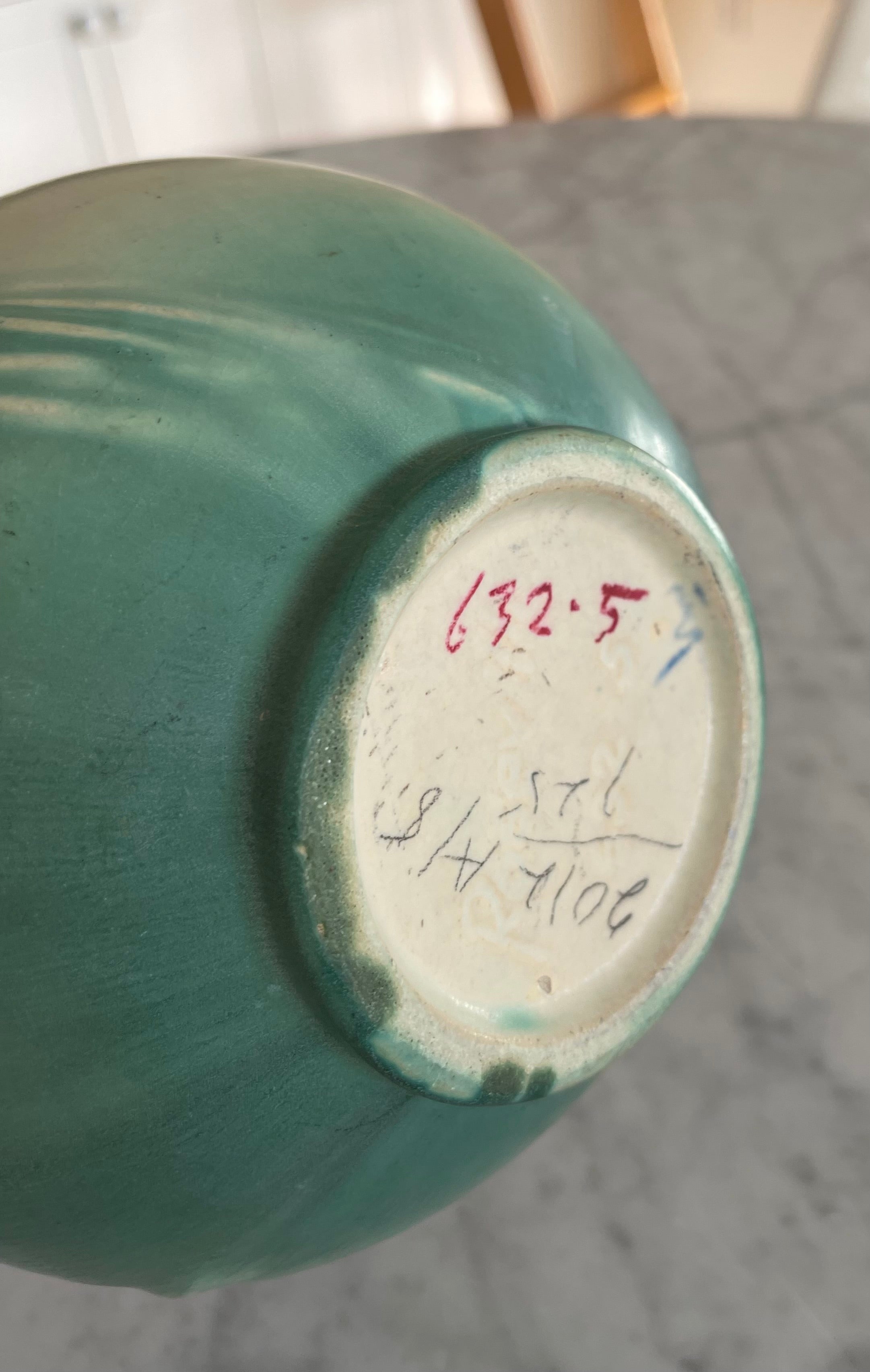 Roseville Pine Cone Green 1936 Vintage Pottery Ceramic Jardiniere Planter 632-4