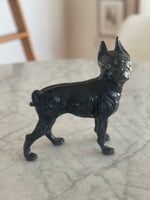 Load image into Gallery viewer, Vintage Original Hubley Cast Iron Boston Terrier Door Stop with Rare Full Black Paint
