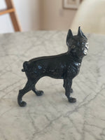 Load image into Gallery viewer, Vintage Original Hubley Cast Iron Boston Terrier Door Stop with Rare Full Black Paint
