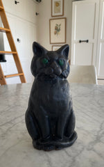 Load image into Gallery viewer, Antique Black Cat Door Stop Cast Iron Figure
