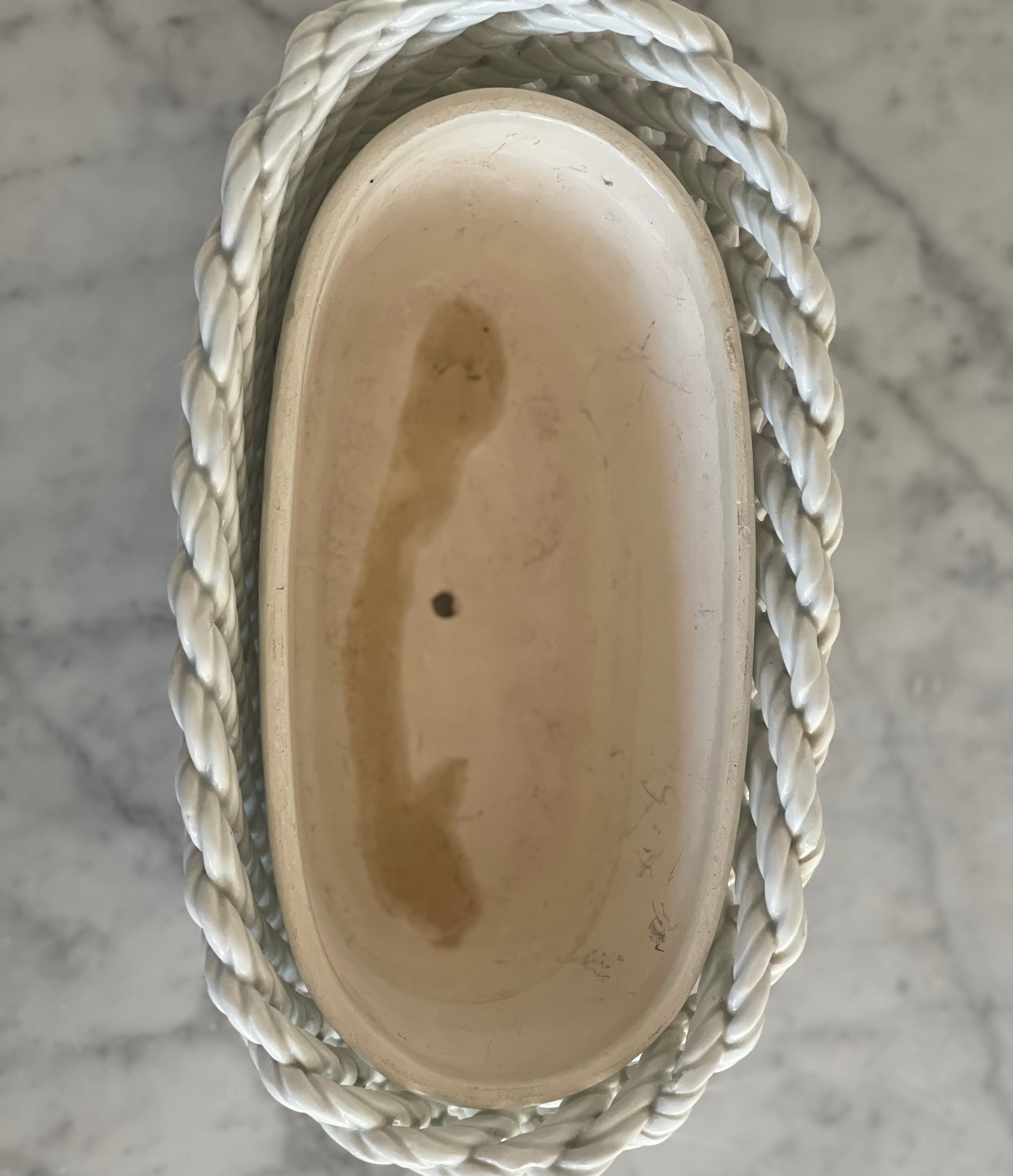 Vintage Ceramic White Planter Made in Spain