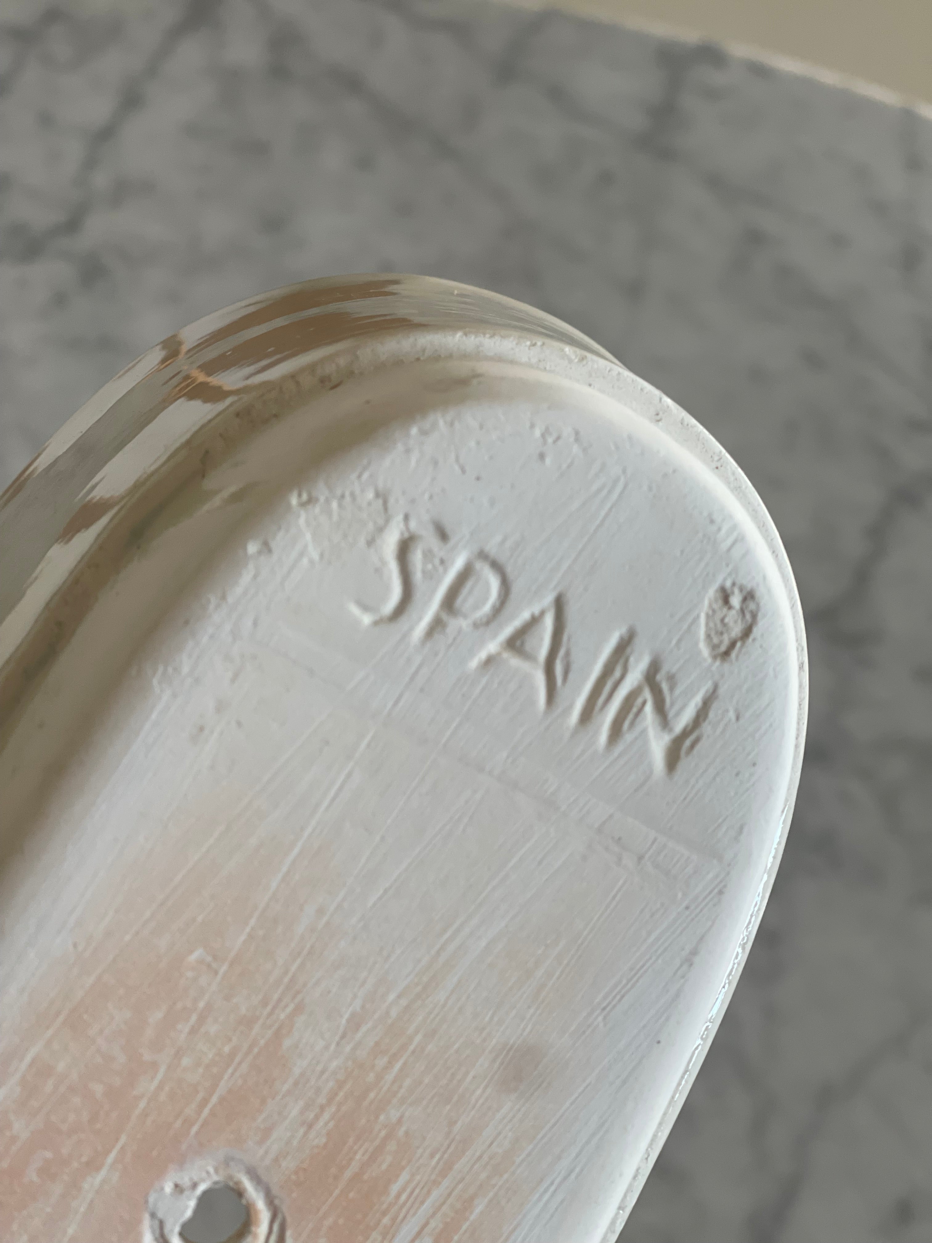 Vintage Ceramic White Planter Made in Spain