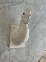 Load image into Gallery viewer, Vintage Rooster Ceramic Towel Hanging Rack Wall Mount White
