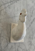Load image into Gallery viewer, Vintage Rooster Ceramic Towel Hanging Rack Wall Mount White
