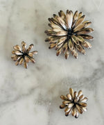 Load image into Gallery viewer, SS 925 Signed S.C.F. Denmark Vintage 3D Flower Brooch &amp; Clip On Earrings Set
