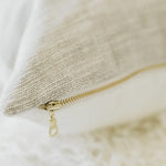 Load image into Gallery viewer, Genevieve Neutral Linen Pillow with Feather Insert Made in the USA 20 x 20&quot;
