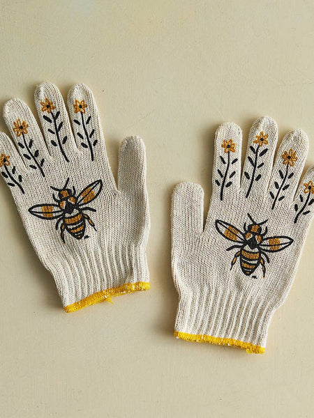 gold gardening gloves Bee Gardening Gloves – The Little Marketplace