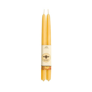 100% Pure Beeswax Tapers Natural 12"