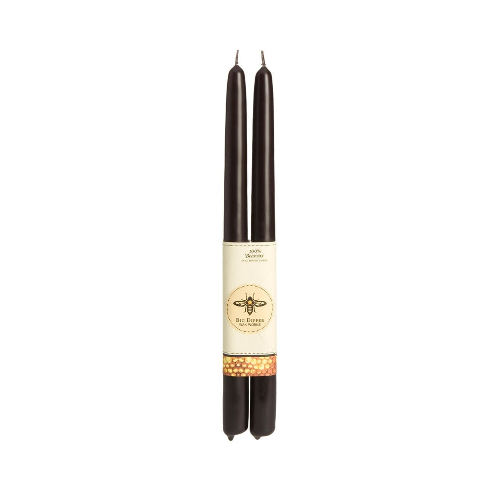 100% Pure Beeswax Tapers Black 12"