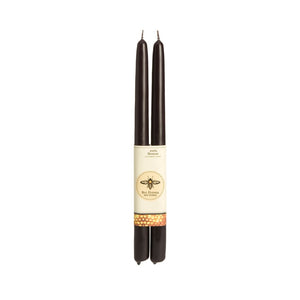 100% Pure Beeswax Tapers Black 12"