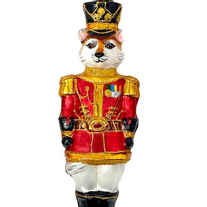 Fox Nutcracker Holiday Polish Glass Christmas Ornament