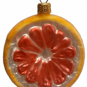 Slice of Grapefruit Polish Glass Ornament
