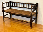 Load image into Gallery viewer, Vintage Bobbin Bench with Rush Seat and Twisted Legs, 1920
