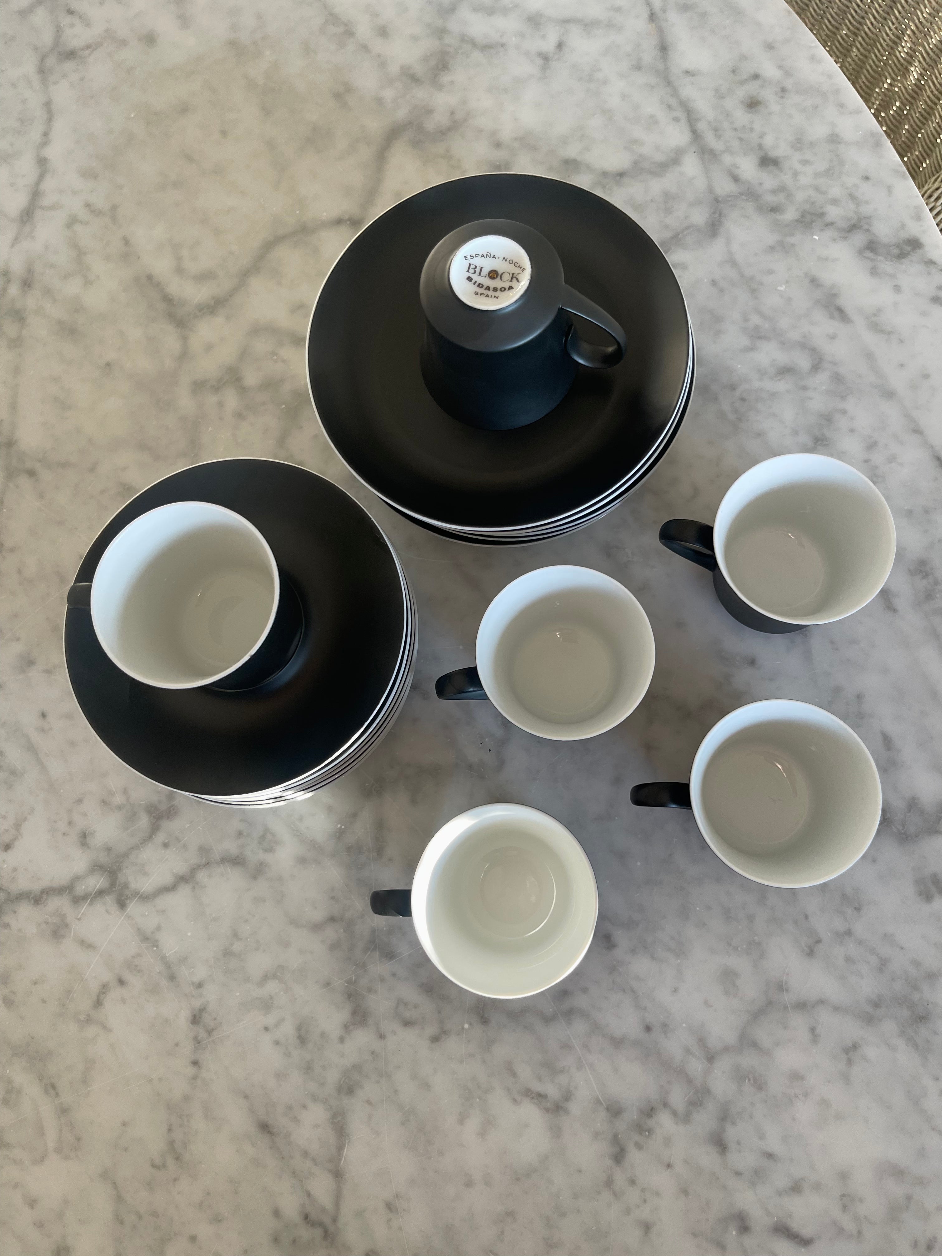 Espana Noche Block Bidasoa Black Matte Coffee Tea Set Vintage Mid Cent –  The Little Marketplace