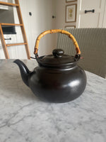 Load image into Gallery viewer, Joyce Chen 2qt Stovetop Ceramic Tea Kettle Bamboo Handle Black
