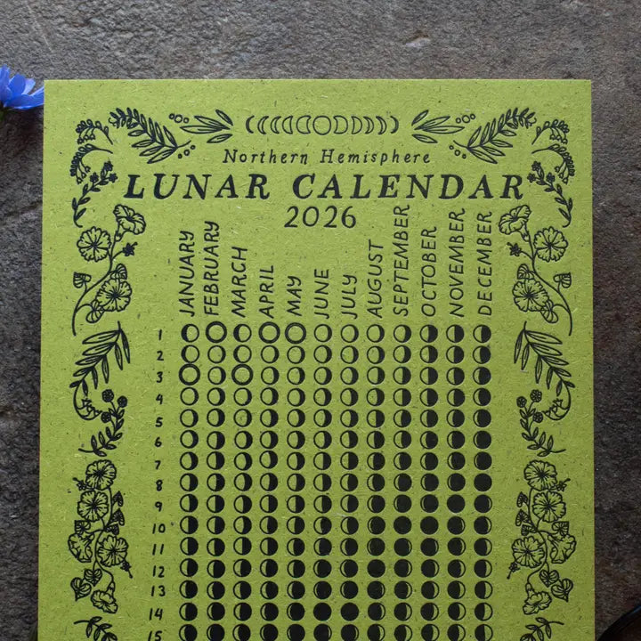 Lunar Calendar 2026, Moon Phases, 2025 Christmas Gift, Moss