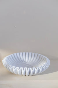 Marble Fluted Scalloped Bowls Made in India Small 6x6"