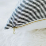 Load image into Gallery viewer, Bridgette Navy Stripe Pillow with Feather Insert 18 x 18&quot; Made in the USA
