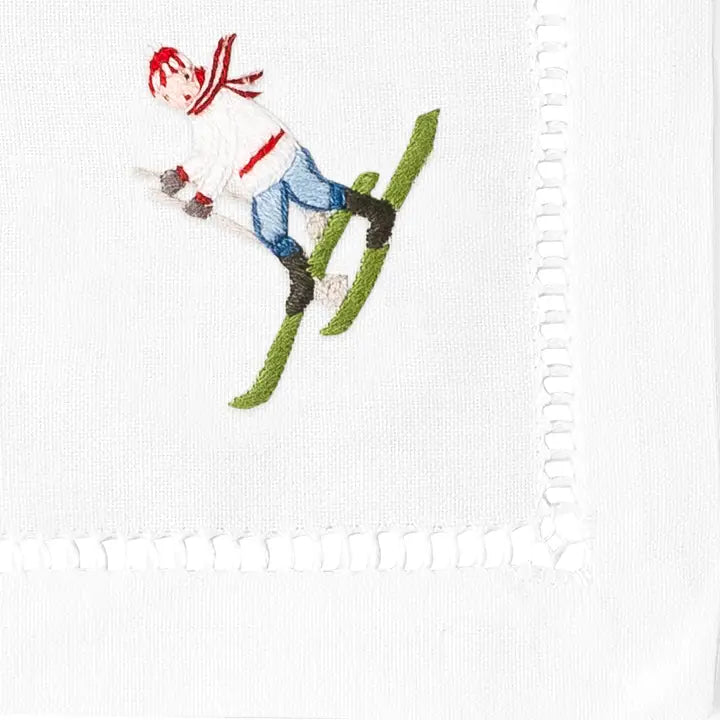 Skiers Cocktail Napkins | Mixed Set of 4