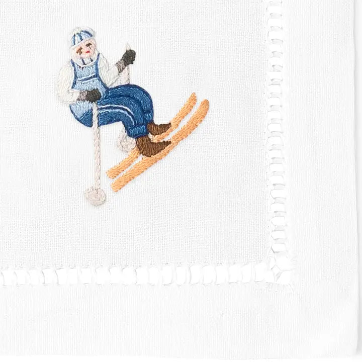 Skiers Cocktail Napkins | Mixed Set of 4