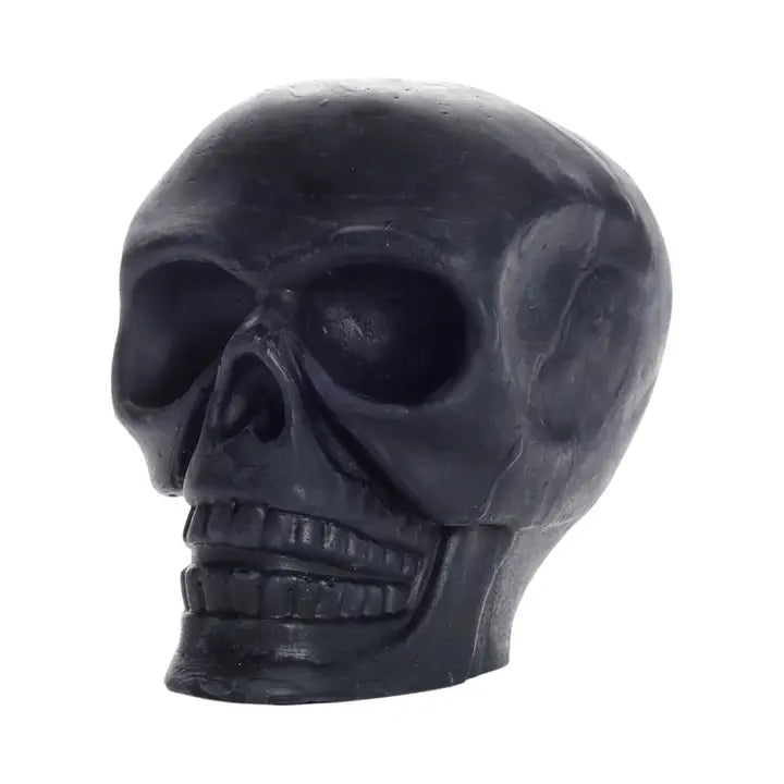 Beeswax Black Skull Candle