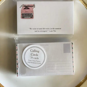 Pink Typewriter Calling Cards